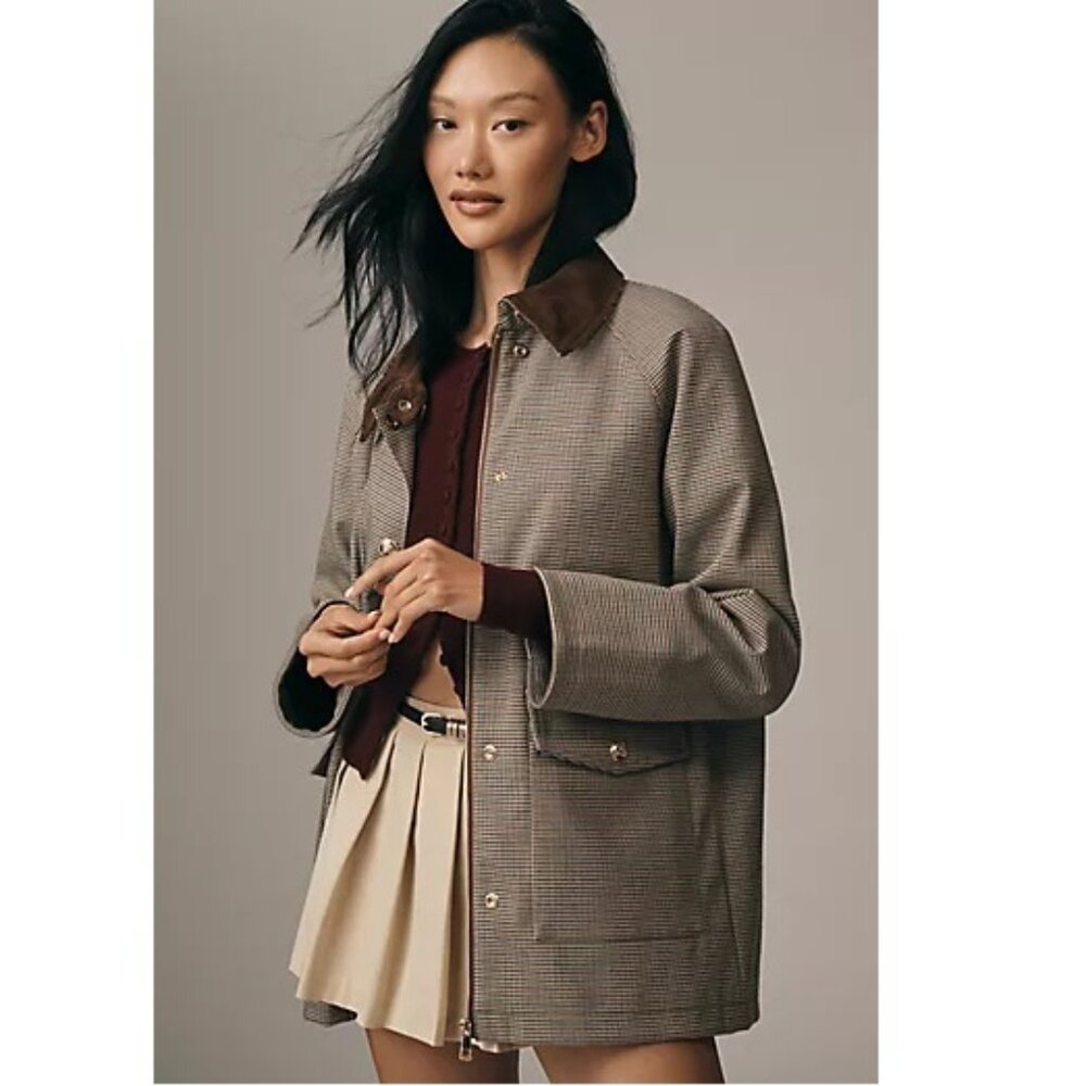 NWT!  Classic English Quilted Plaid Barn Jacket